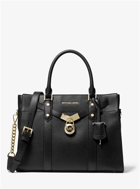 michael kors ns hamilton black leather|Hamilton Small Leather Satchel .